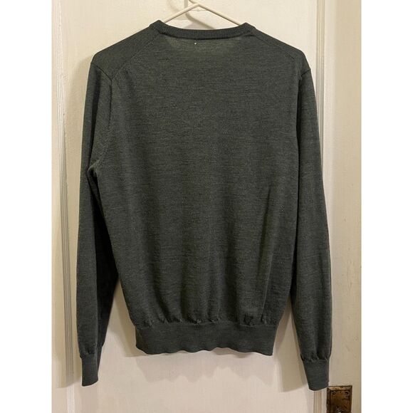 SUITSUPPLY Gray Long Sleeve 100% Merino Wool Pullover Sweater  Mens Size Medium - Picture 4 of 9